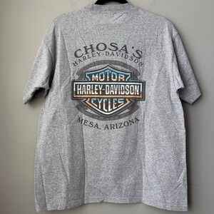 Harley-Davidson 100th Anniversary Henley T-Shirt Gray Large Mesa AZ